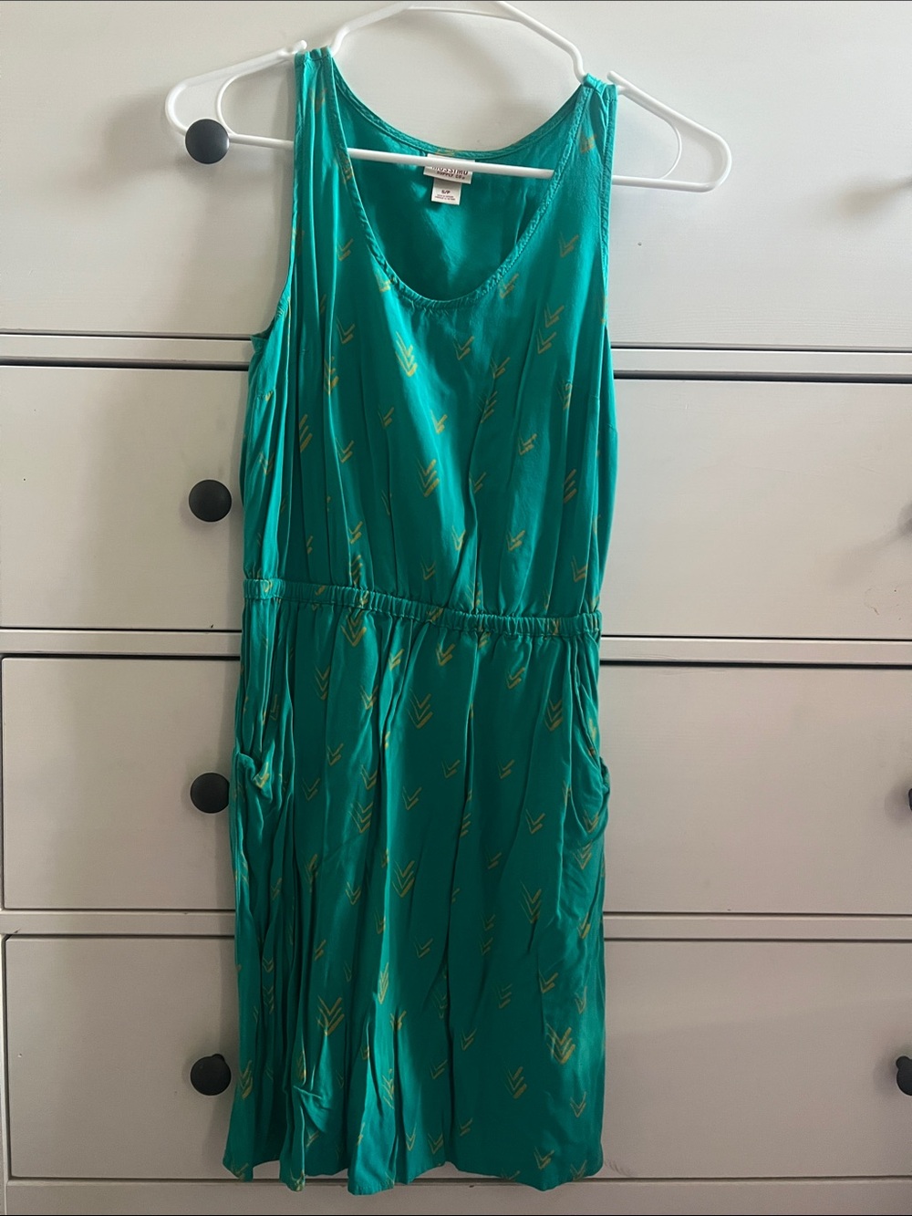 Mossimo Supply Co. Teal Dress with Gold Chevron Accents